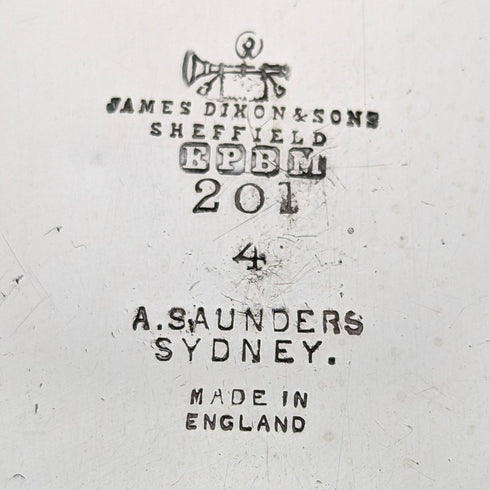 Circa 1890 British antique silver plate teapot James Dixon